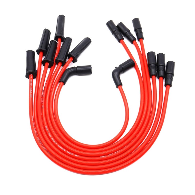OXCANO Spark Plug Wires Silicone 8MM Compatible with Chevrolet Silverado 1500 1999-2007 4.3L V6-262CI, GMC Sierra 1500 1999-2007 4.3L V6-262 - Image 1
